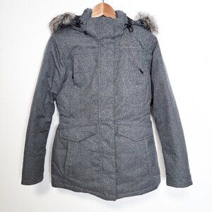 Eddie Bauer Weather Edge 650 Down Gray Hooded Parka Coat Women's Size XS